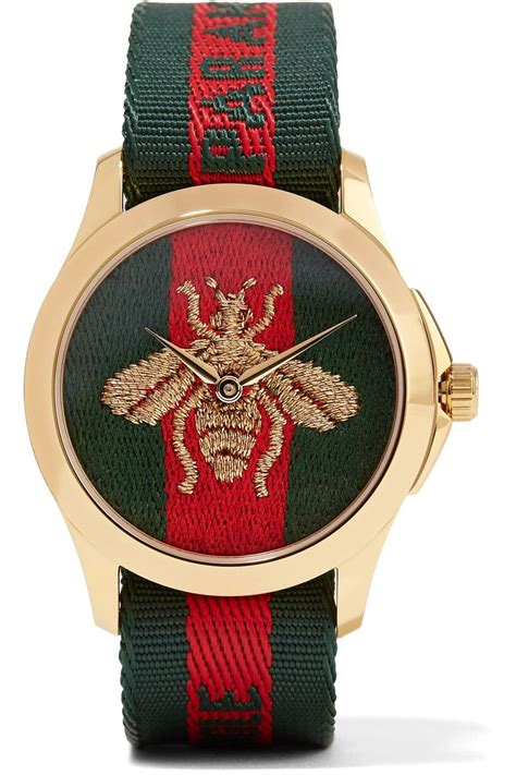 montre gucci couleur or|net a porter gucci watch.